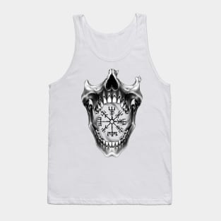 Nordic skull with vegvisir Tank Top